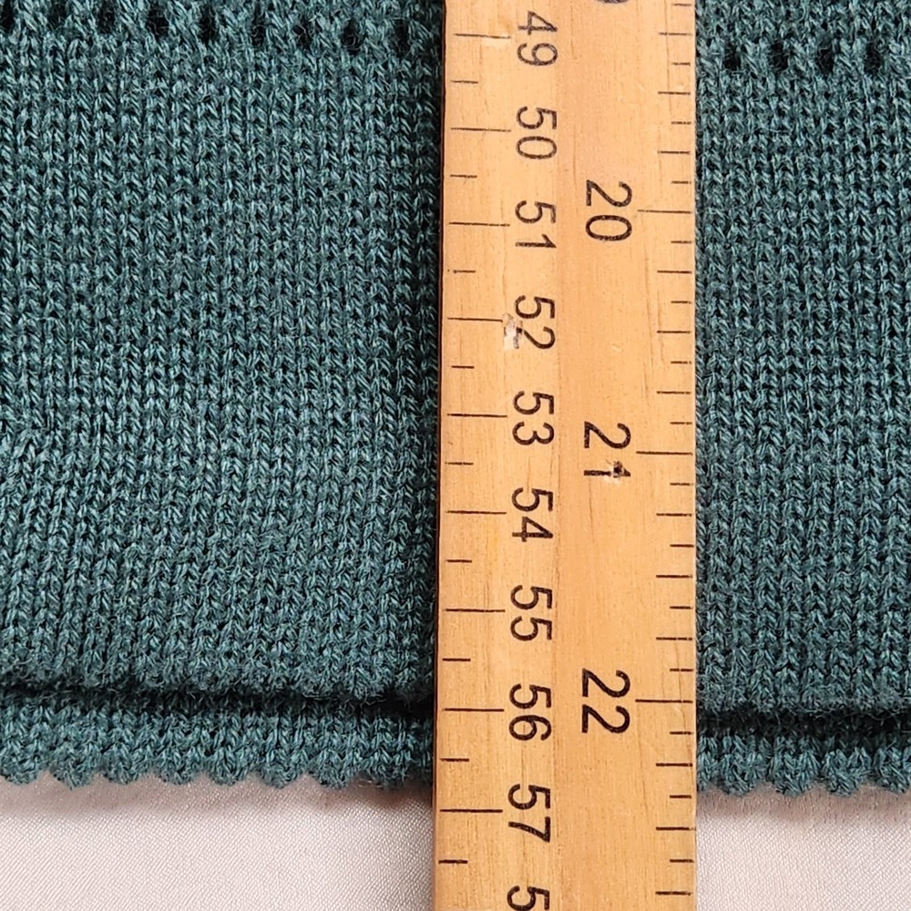 Vintage Avon Knit 70s 3 Piece Green Skirt Top Cardigan Belted Set Canada Acrylic - Picture 7 of 9